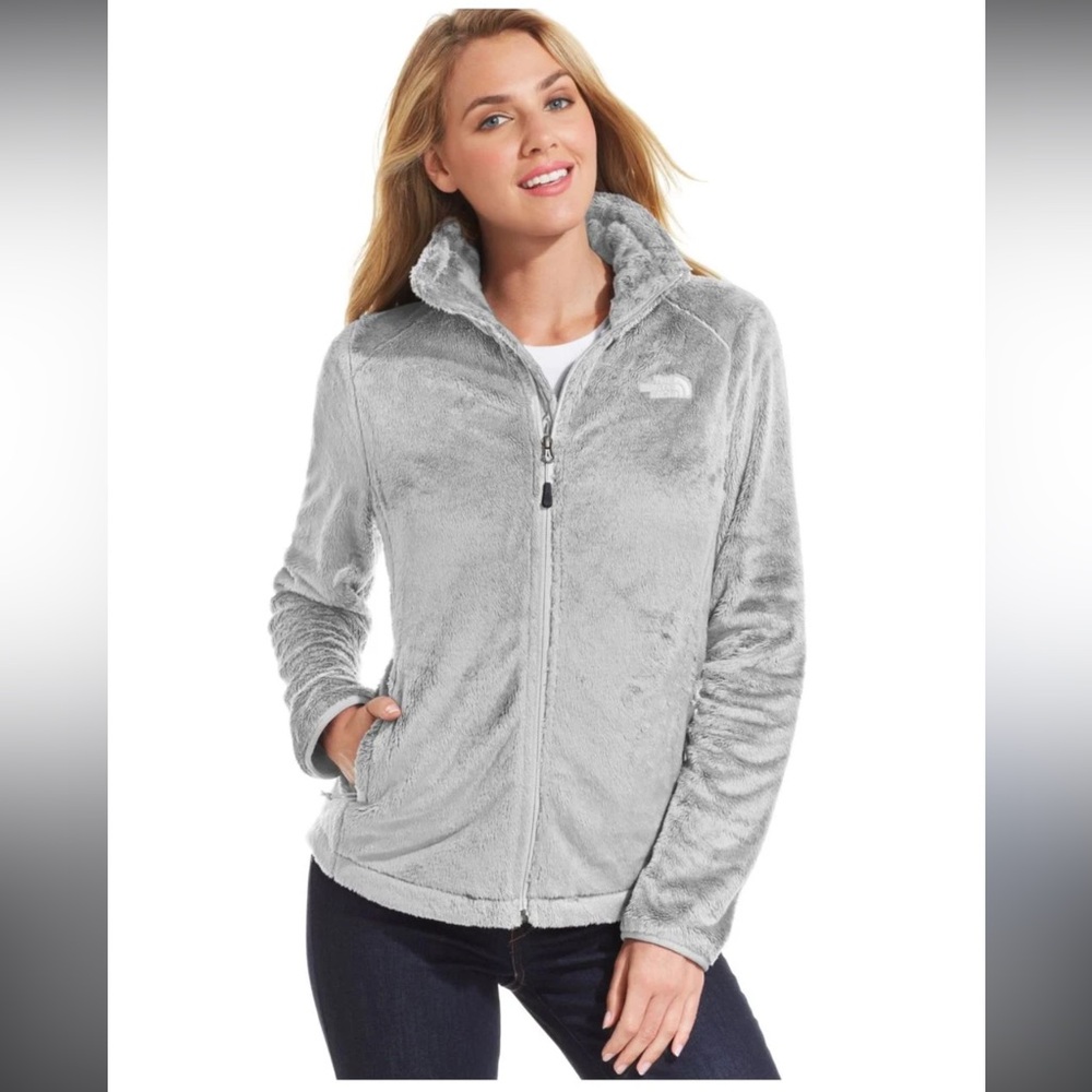 The North Face Women's Plush Fleece Jacket in Light Gray